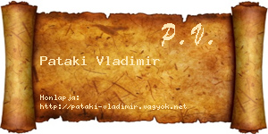 Pataki Vladimir névjegykártya